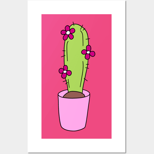 Tall Flower Cactus Wall Art by saradaboru